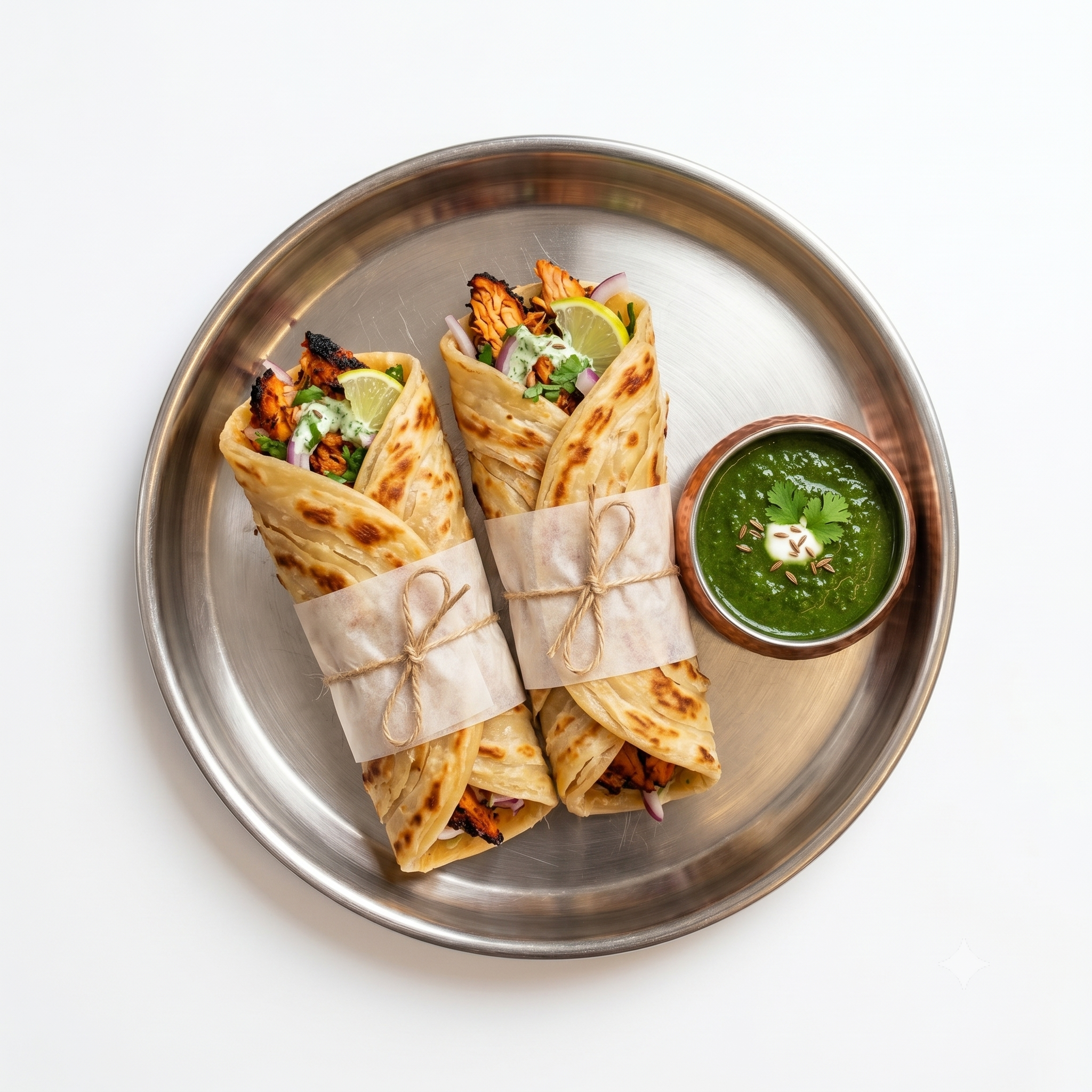 Chicken roll + chutney